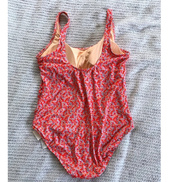 One Piece Amazon Swimsuit Women XL Pink Floral UPF 50+ NWT Peach Micro - Picture 4 of 10